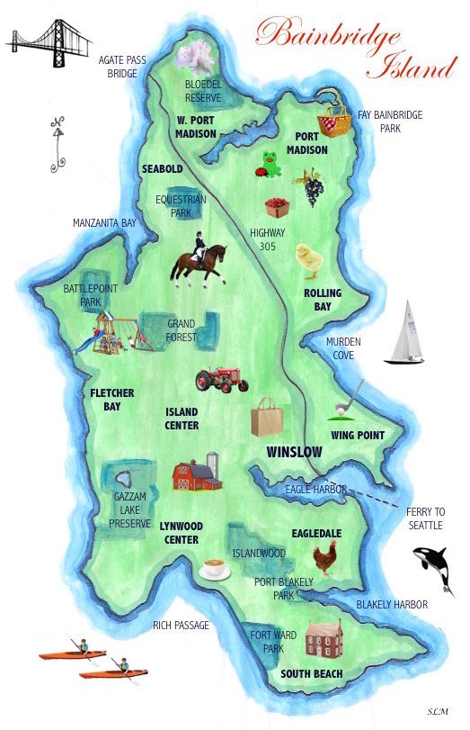 Bainbridge Island Map Activities Commercial Centers